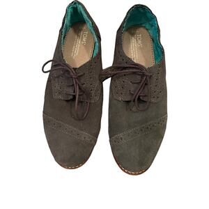 TOMS‎ Gray Suede Mens Brogue Oxford Style Shoe Sz W10